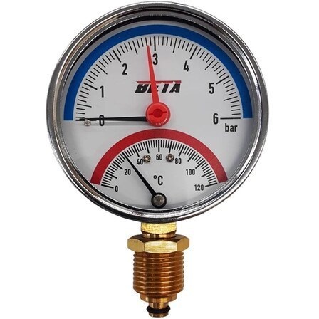 ترمومانومتر صفحه 8 سانت 6 بار 120 درجه بتا